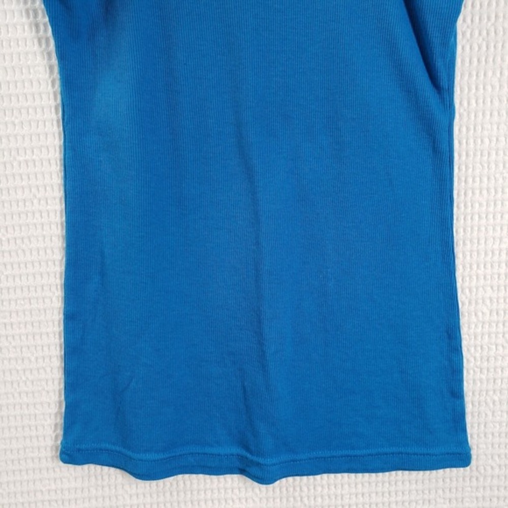Color Story Long Layering Ribbed‎ Tank Top Womens Large Blue Y2K Scoop Neck Emo - Picture 9 of 13